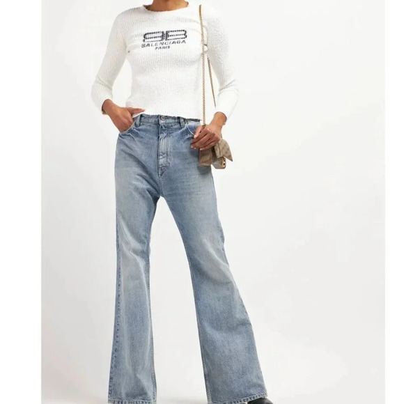 Balenciaga Logo Knitted Crewneck Top NWOT - Picture 2 of 6